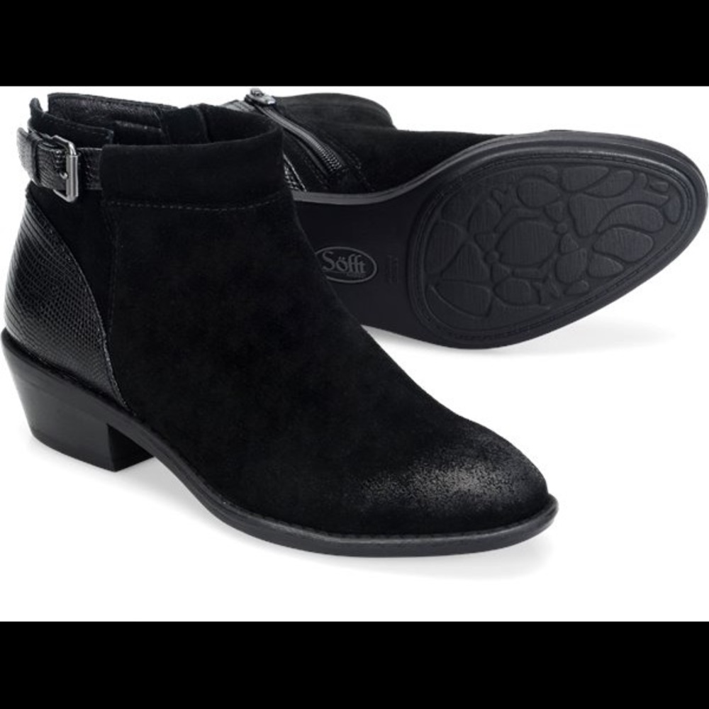 NIB Sofft Vasanti bootie black suede size 10